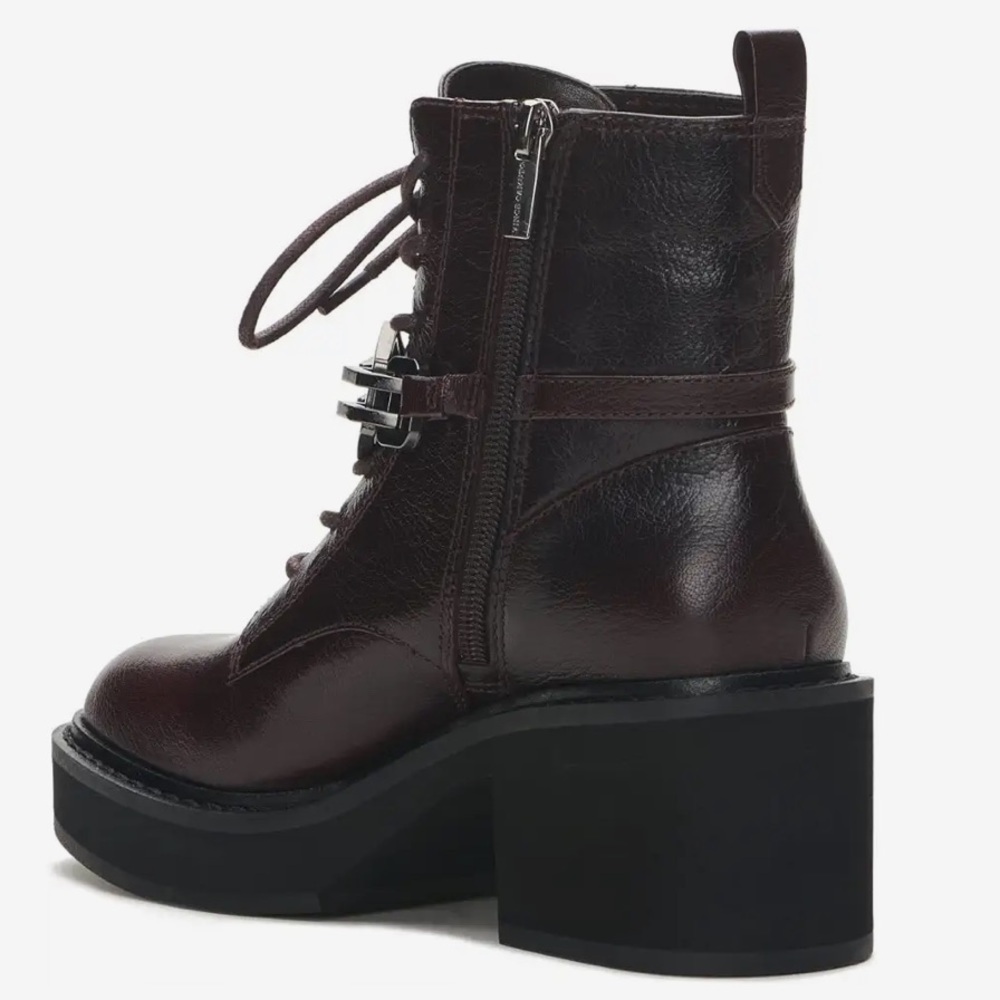 Vince Camuto, ankle boots with metallic chain detail, inside of the leg zipper. - Picture 5 of 9